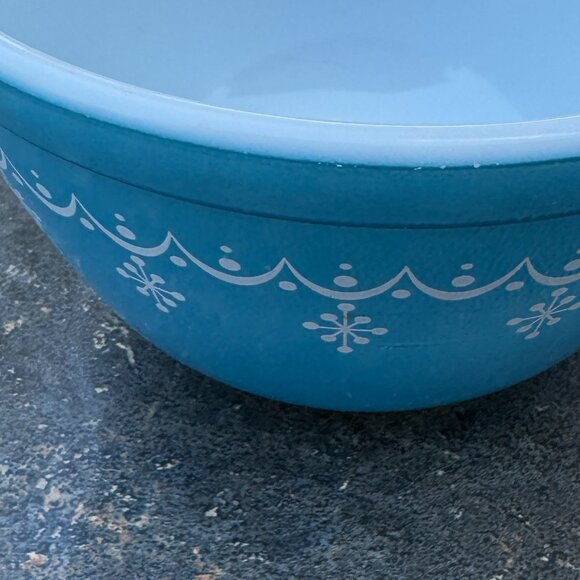 Vintage Pyrex By Corning Snowflake Blue #401 Nesting Bowl Replacement USA - Picture 10 of 14